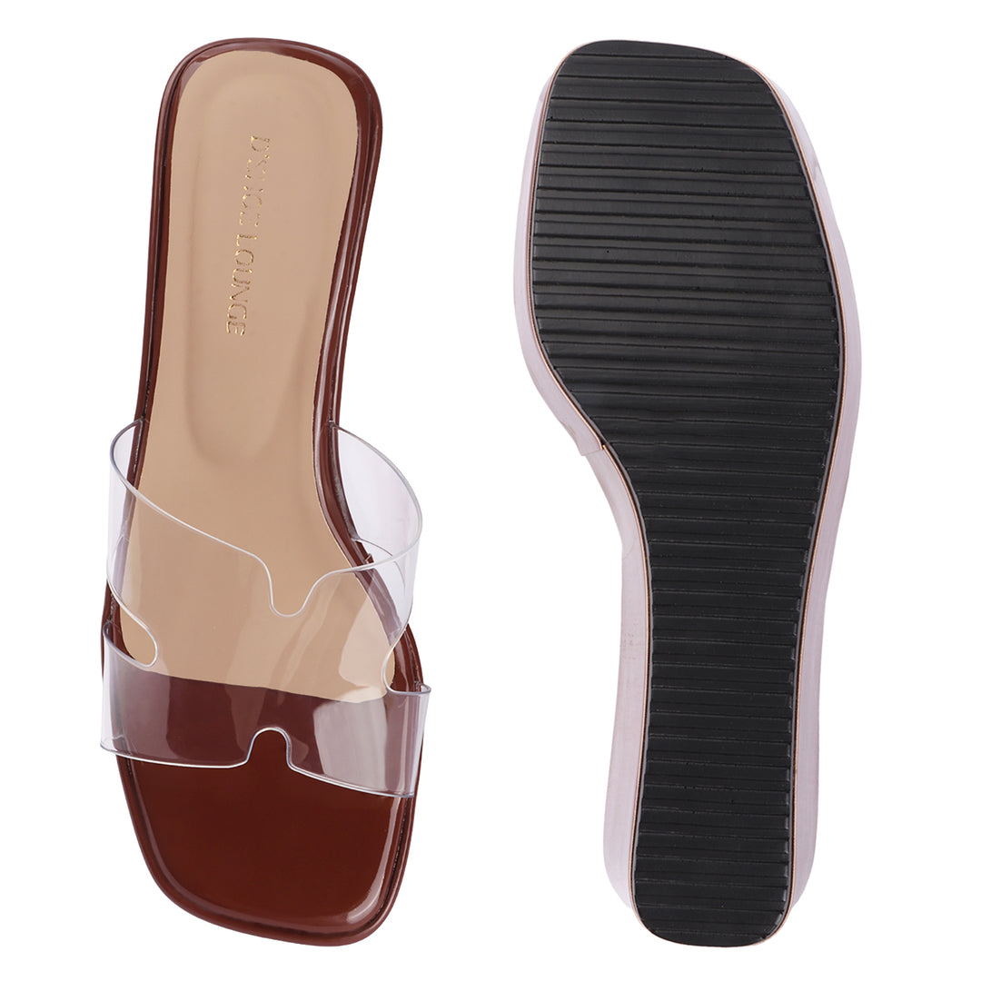 Transparent Strap Platform Wedges