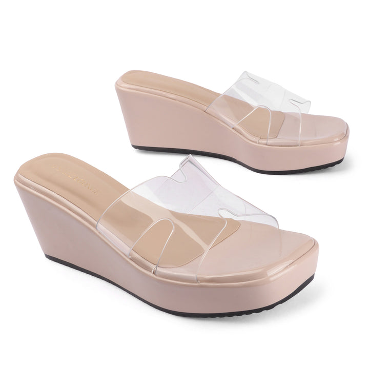 Transparent Strap Platform Wedges