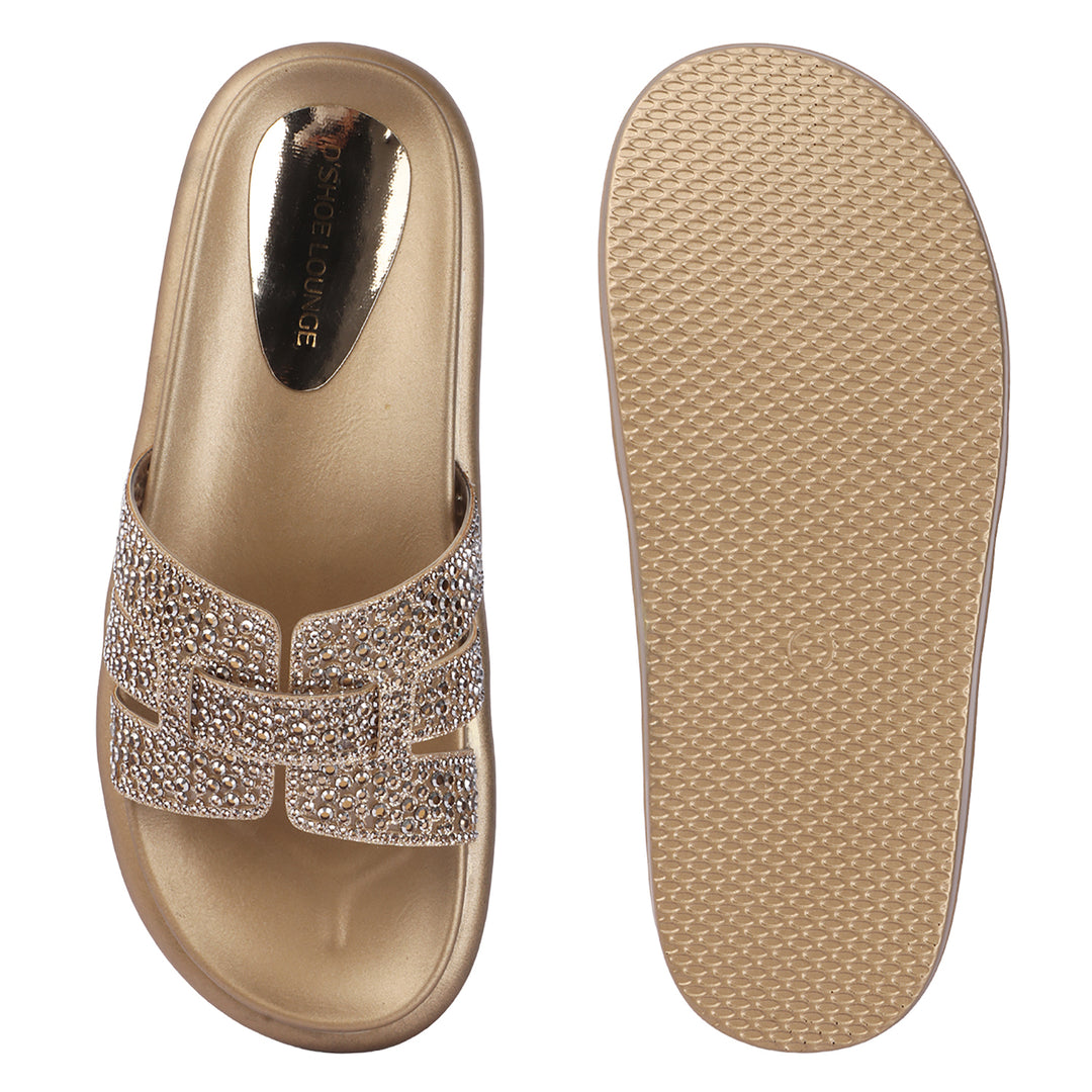 Crystal Embellished Platform Slides
