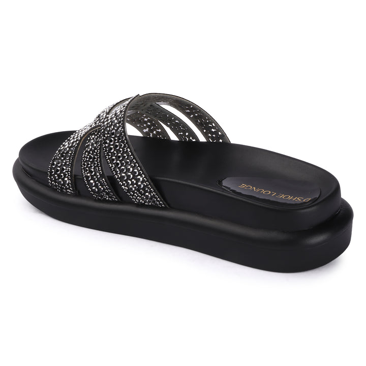 Crystal Embellished Platform Slides