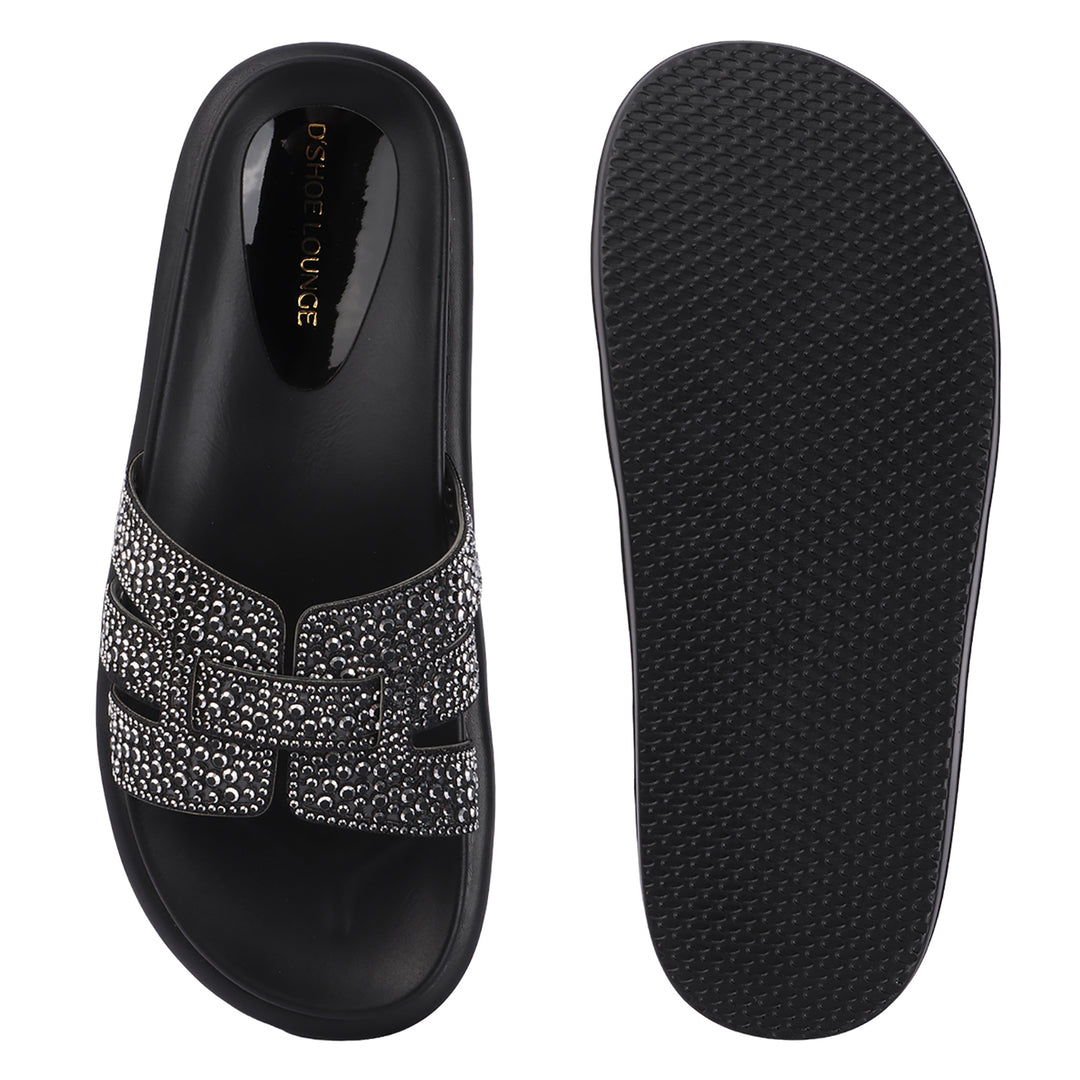 Crystal Embellished Platform Slides