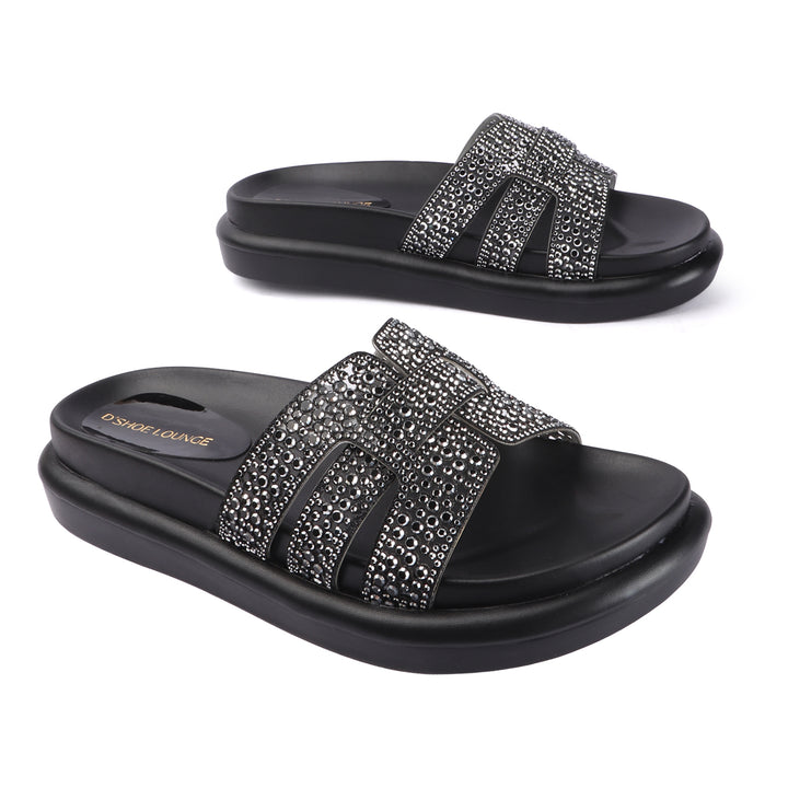 Crystal Embellished Platform Slides
