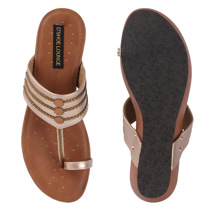 Wedge Kolhapuri-Style Sandals