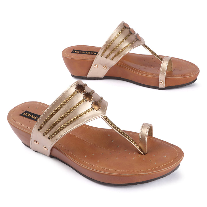 Wedge Kolhapuri-Style Sandals